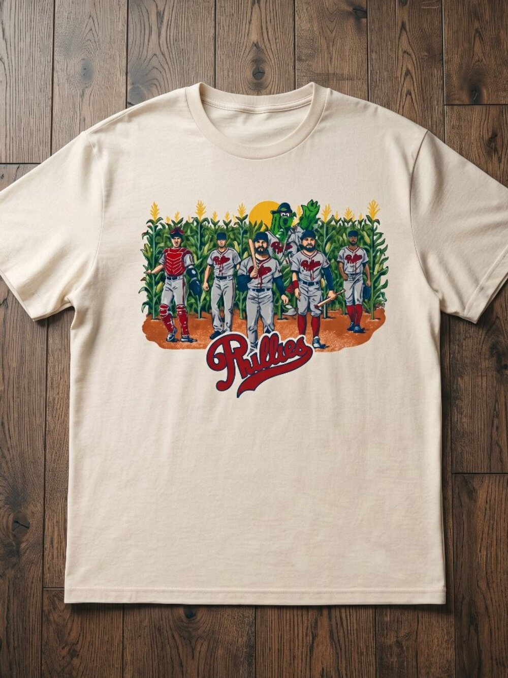 Philadelphia Phillies Field of Dreams Graphic Tee Cream Baseball T-Shirt